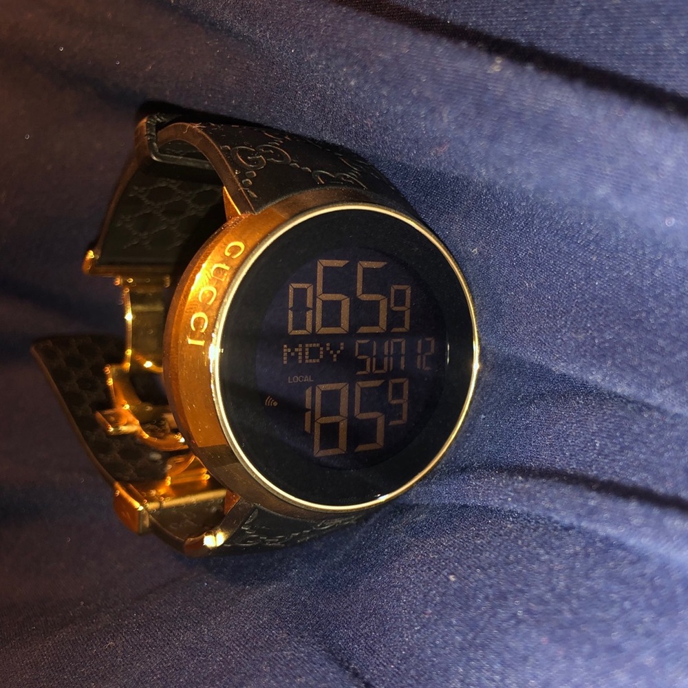 Gold Gucci Digital Watch